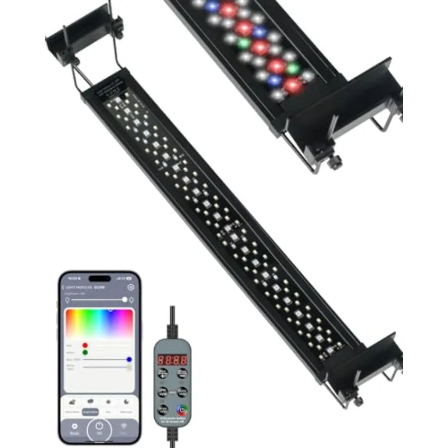 Aquarium Light for Plants 25 W Bluetooth Fish Tank Light Full Spectrum Aquarium Lights for Fish Tanks Extendable 24/7 LED Light