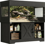 120 Gallon Reptile Tank with Stand, 4x2x2 Terrarium for Bearded Dragon Snake Lizard, Sliding Door Mesh Top