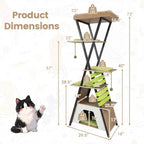 73 Inch Multi-level Cat Tree for Indoor Cats with Elevated Perch and Large Condo-Green
