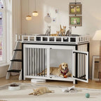 Pet Bunk Bed Stairs Storage, Window Perch, Multi-pose Blanket, Dog Bed for Small to Medium Sizes
