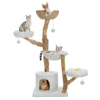Large Cat Tree Tower with Sisal Scratching Post Wicker Basket Bed Flower Cat Condo Indoor Modern Cat Furniture Cat Accessories