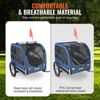 100lbs Pet Cart Bicycle Carrier Dog Bike Trailer with Coupler, Reflectors, Flag, Collapsible to Store for Dogs Travel