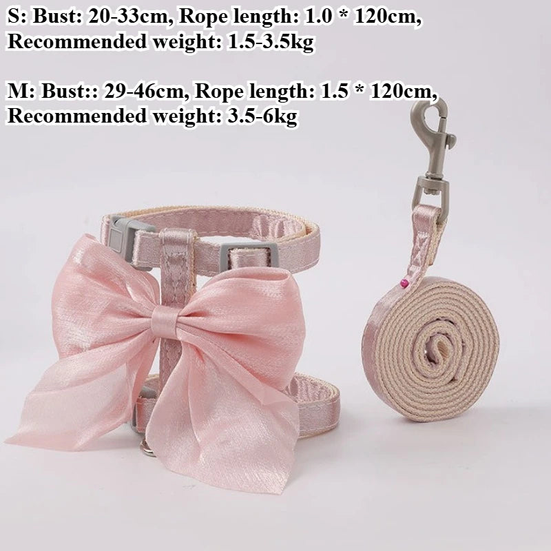 Cat Collar and Lead Adjustable Harness with Traction Rope for Cats Kittens Puppies