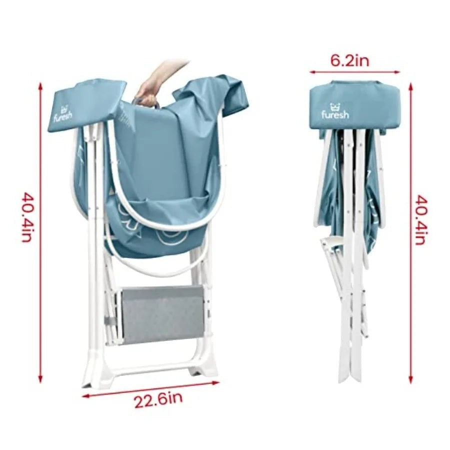 Big Dipper Dog Bath Tub with Stairs Elevated Portable Foldable Wash Station with Steps for Bathing Shower and Grooming Indoor O
