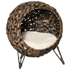 20.5" Hyacinth Cat House, Elevated for Comfort