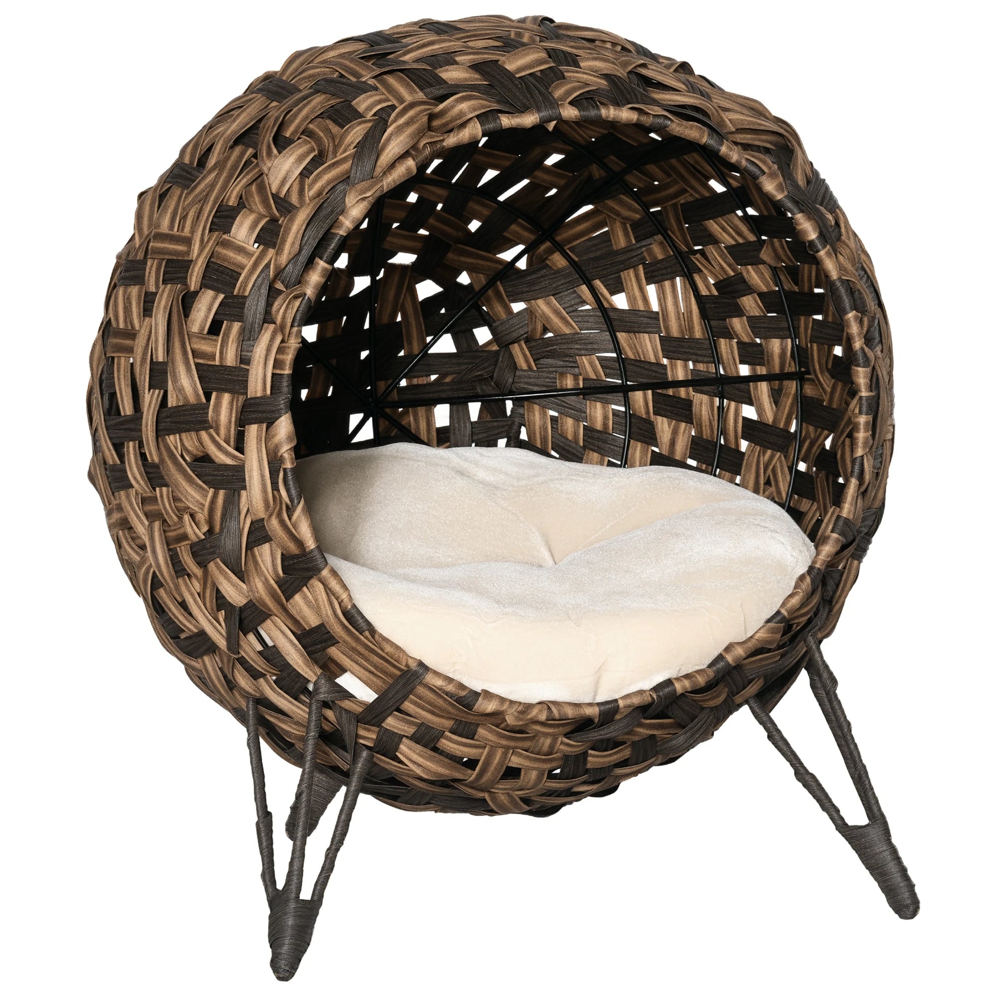 20.5" Hyacinth Cat House, Elevated for Comfort
