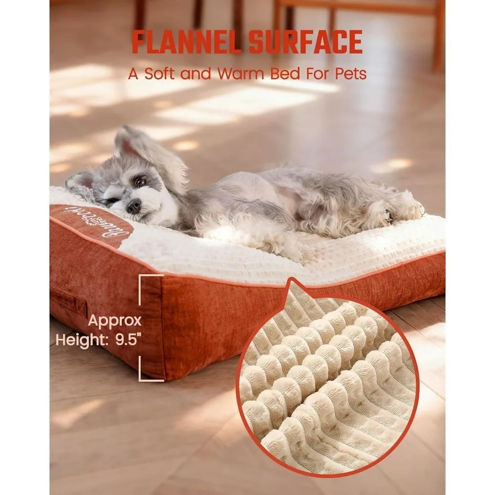 Orthopedic Crate Dog Bed with Washable Cover
