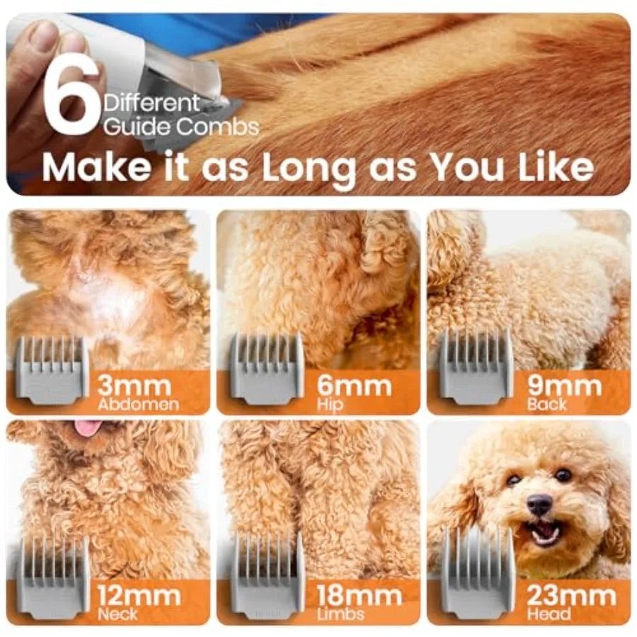 Dog Grooming Vacuum, Pet Grooming Vacuum with Clipper Nail Grinder, 1.5L Dust Cup Dog deshedding Brush with 7 Tools for Sheddin