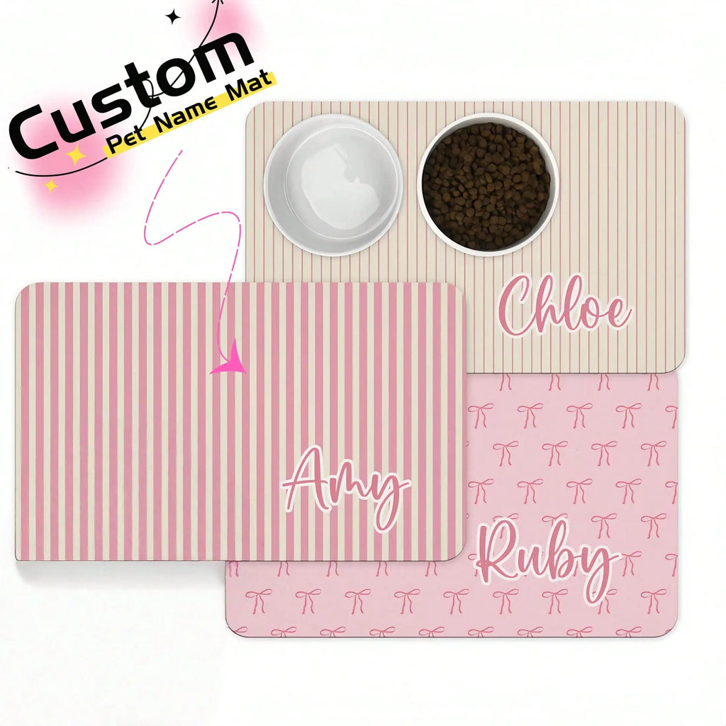 1pc Personalized Dog Food Mat, Custom Pet Name Mat, Feeding Accessory, Gift For Dog Lovers, Customized Pet Mat, Mother's Day, Special Occasions