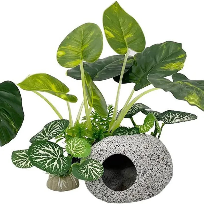 Aquarium Ornaments Simulation Plants Fish Tank Landscaping Decorations Plastic Water Plants Flowers Trees Rocks Accessories