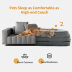 Foldable Human Dog Bed for Adult 2 in 1 Calming Large Dog Bed Washable Waterproof Dog Sofa Couch Bed Plush Cover Bolster Lounge