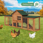 2-Story Bunny Hutch Rabbit Cage Outdoor With Double Side Runs, Pull-Out Tray, Ramp, Roof For Guinea Pigs & Small Pets