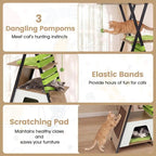 73 Inch Multi-level Cat Tree for Indoor Cats with Elevated Perch and Large Condo-Green