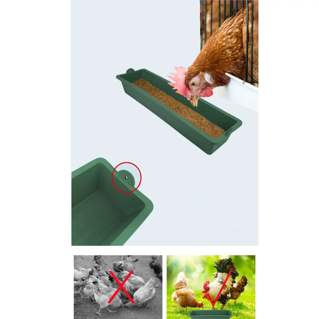 Farm Hanging Chicken Feeder Plastic Food Trough Water Holder Tray for Goose Duck Turkey Pigeon Goat Sheep Coop Use