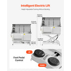 Electric Lift Dog Washing Station 50in StainlessSteel w/PE Water Filter Board Faucet&Showerhead DogBathtub