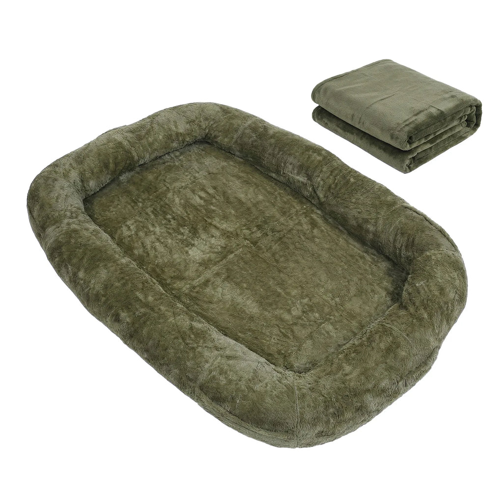 Human-Sized Washable Dog Bed with Blanket