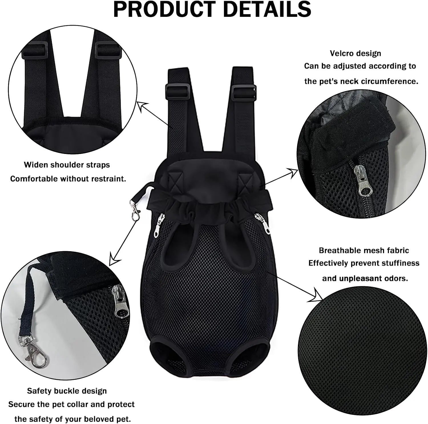 Pet Carrier Backpack for Small Medium Dogs Cats 5-18 Lbs, Legs Out, Adjustable Pet Front Carrier for Hiking Camping Traveling