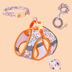 Small Dog Harness Leash Set Cute Traction Bracelet Medium Cat Collar Suit Soft Puppy Vest Harness Adjustable Pet Accessories