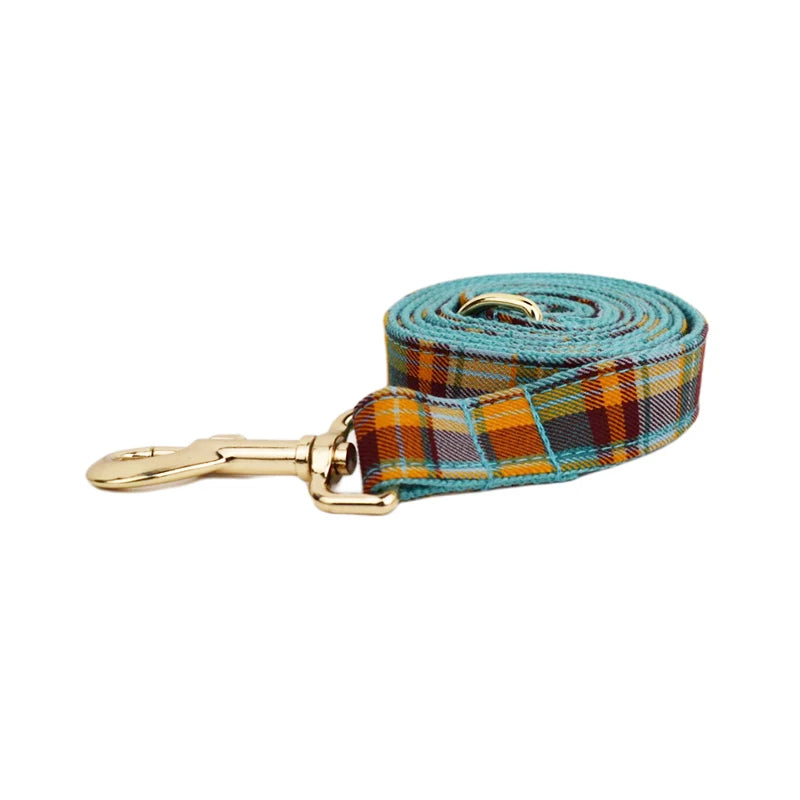 Mincy Pets Personalized Cotton Dog Collar Harness Bow Set product photo.
