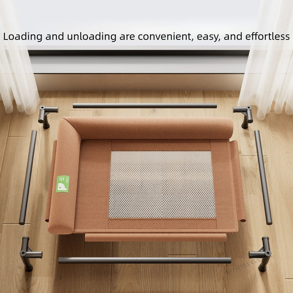 Pet Travel Cot with Soft Edged Pillow Breathable Elevated Cooling Dog Bed for Dogs Hammock Bed Small for Indoor & Outdoor