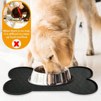 1PC Bone Shape Non-Slip Silicone Pet Placemat, Raised Edge Pet Feeding Tray For Food And Water, Anti-Spill Feed Mat For Small Medium Dogs And Cats, Easy Clean Purable Bowl Mat