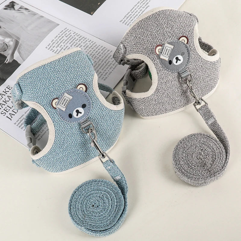 Undershirt Style Pet Leash Adjustable Cat Dog Harness Breathable Leash Convenient Pet Vest For Small Dog Cat Supplies