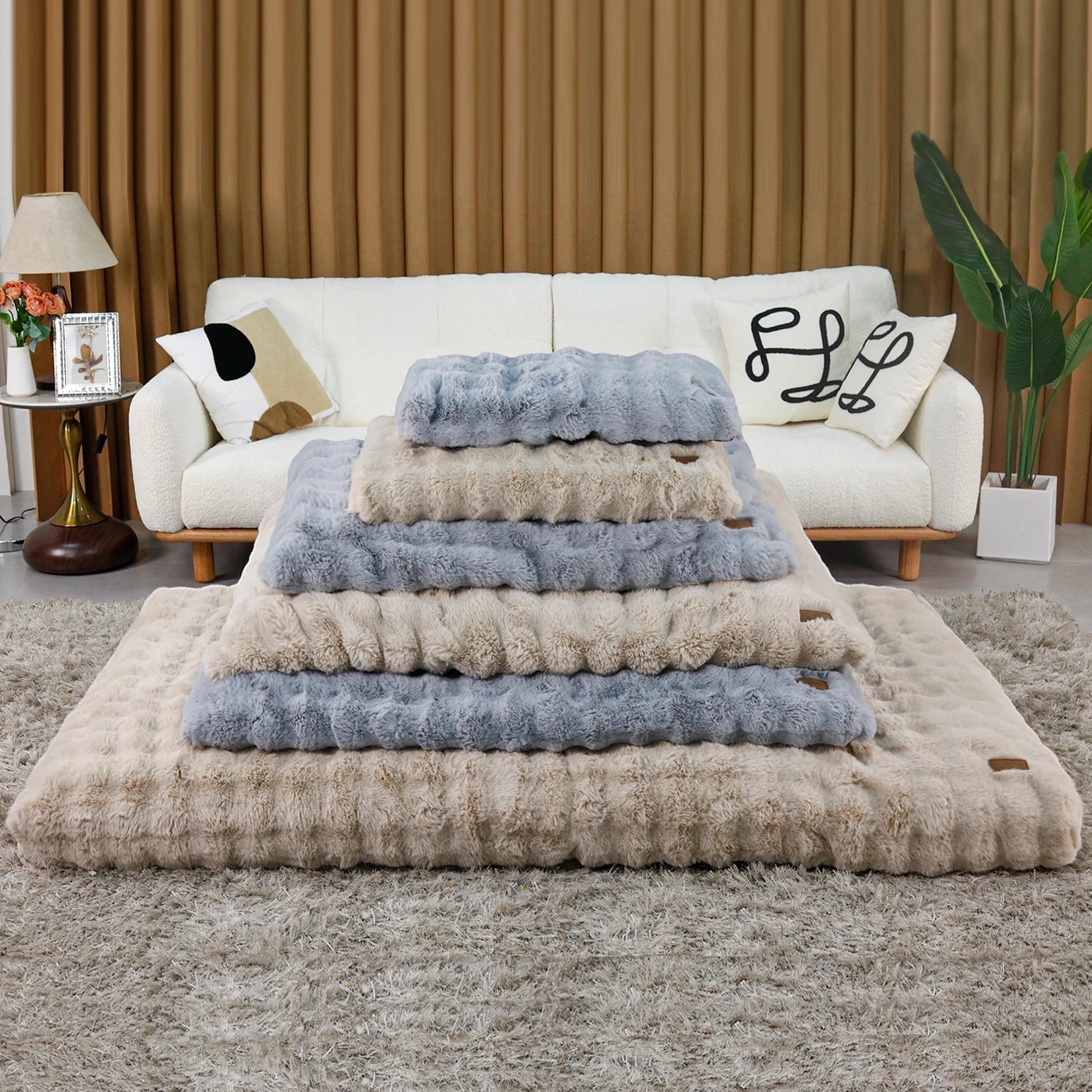 Ultra Plush Dog Bed Soft Pet Cushion Large Dog Crate Puppy Mattress Washable Mat