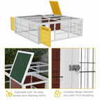 64" Large Rabbit Hutch Pet Cage Animal Poultry Garden Outdoor w/ Run Mesh Cover