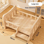 Solid Wood Elevated Dog Bed All Season Pet House for Small Medium Large Dogs Cats Raised Puppy Sleeping Pet Supplies Dog Bed