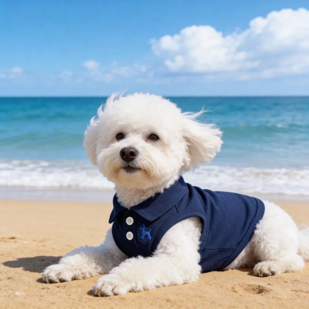 Spring and Summer Solid Color Polo Shirt Puppy Thin Breathable T-shirt Cat Vest Pet Clothing Skin Friendly and Delicate