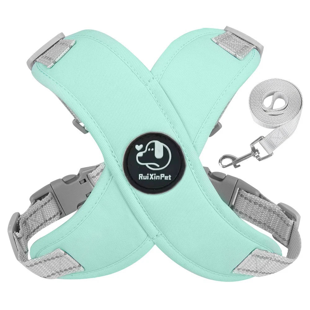 Dog Harness Leash Set Reflective Adjustable Pet Vest Harness with Metal D Ring Breathable Puppy Cat Walking Chest Strap Supplies