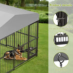 Outdoor Dog Kennel 10X10x6 FT Large & Medium Dogs Crate Enclosure with Waterproof UV-Resistant Cover Secure Lock Easy Assembly