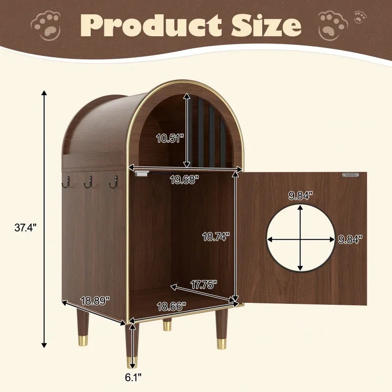 Cat Litter Box Enclosure , 2-in-1 Condo Cat Bed, Cat Shelter Furniture with Two-Level Cozy Haven for 2 Cats, Cute Kitty Condo for Sleeping, Luxury Cat House& Furniture, Espresso