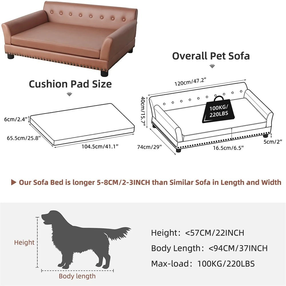 Mincy Pets Raised Cushioned Pet Sofa Bed product photo.