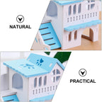 Wooden Hamster Animal Hideout House Double-storey Pet Hut Play Toy Guinea Pig Accessories Nest Cages  Accessori