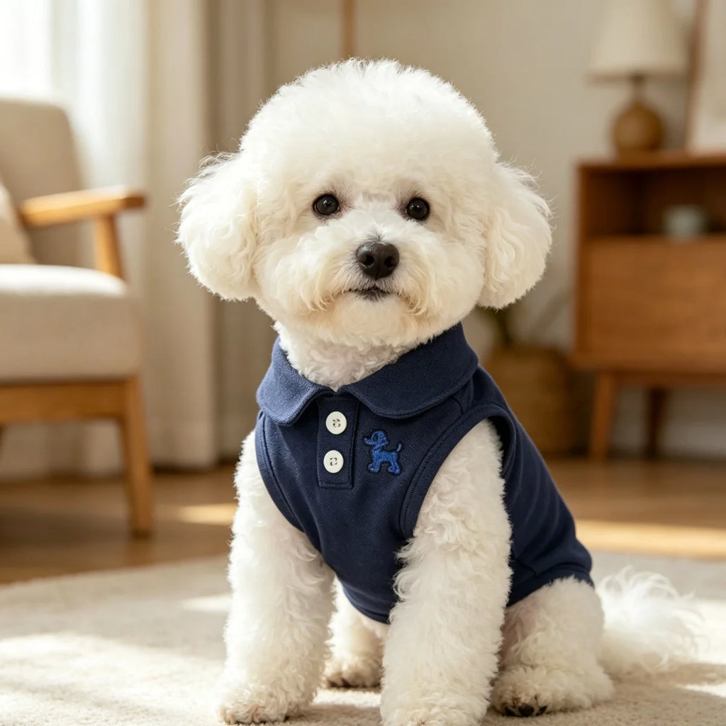Spring and Summer Solid Color Polo Shirt Puppy Thin Breathable T-shirt Cat Vest Pet Clothing Skin Friendly and Delicate
