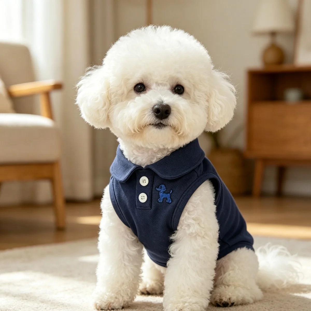 Spring and Summer Solid Color Polo Shirt Puppy Thin Breathable T-shirt Cat Vest Pet Clothing Skin Friendly and Delicate
