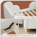 Toddler Bed, Upholstered Toddler Bed for Girls&Boys,Toddlers Floor Beds,Soft Kid Bed for Aged 3-7 Years Old, Crib Size