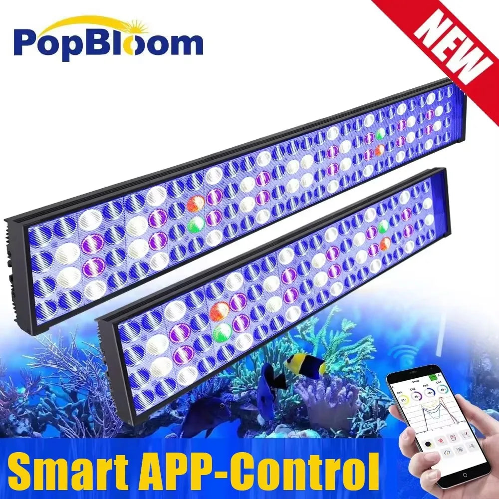NEW WiFi Led Aquarium Light, Full Spectrum Marine Aquarium Lamp For 60-240cm Reef Corals Seawater Led Fish Tank Lights