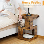 Mincy Pets Modern Wood Corner Cat Tree product photo.