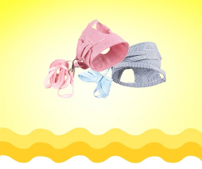 Floral Summer Pet Clothes with Harness & Leash Set Small Animal Outfit for Hamster Guinea Pig Squirrel Mice and Small Pets