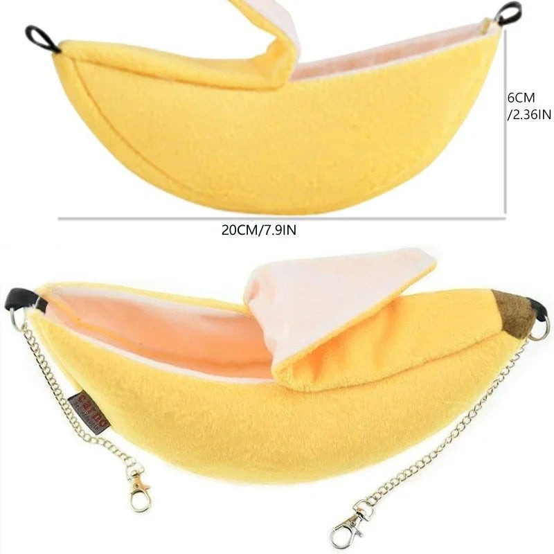 Banana Hamster Bed House Hammock Small Animal Warm Bed House Cage Nest Hamster Accessory for Sugar Glider Hamster Small Bird Pet
