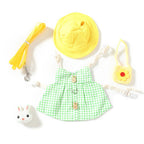 Cute Bunny Pet Vest Accessories Outdoor Leash Rabbit Clothes with Bag Hat Harness Strap Leash Dress Clothes for Guinea Pig