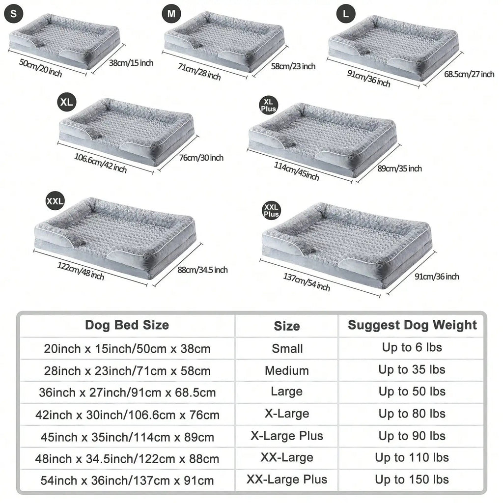 Memory Foam Dog Bed with Washable Cover