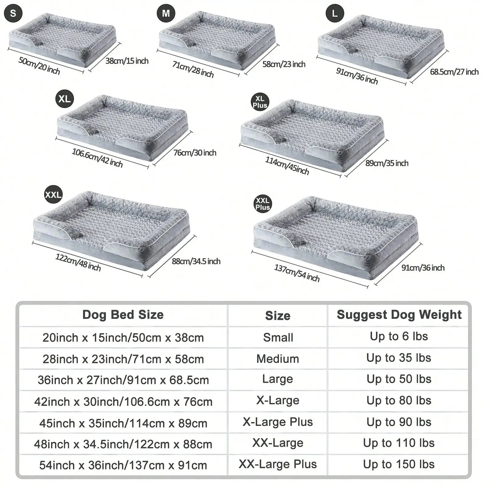 Memory Foam Dog Bed with Washable Cover