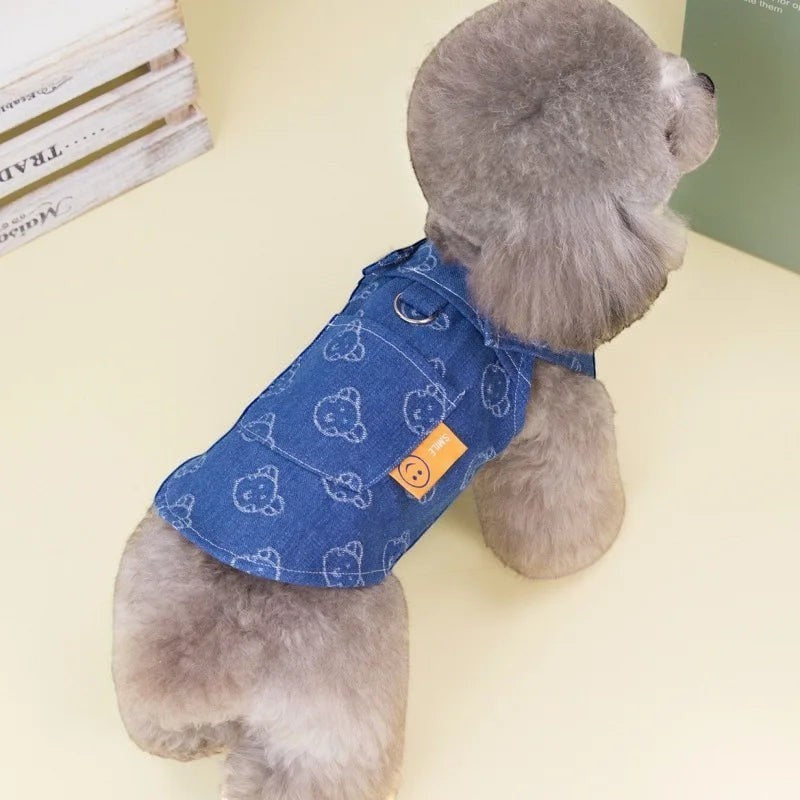 Dog Dress Harness Puppy Summer Clothes for Small Medium Dogs Chihuahua French Bulldog Walking Chest Strap Vest With D-Ring