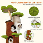 148 cm Tall Cat Tree for Indoor Cats, Large Cat Tower with Plush Cat Condo, Cat Tree Tower with Soft Cushion, Scratching Board
