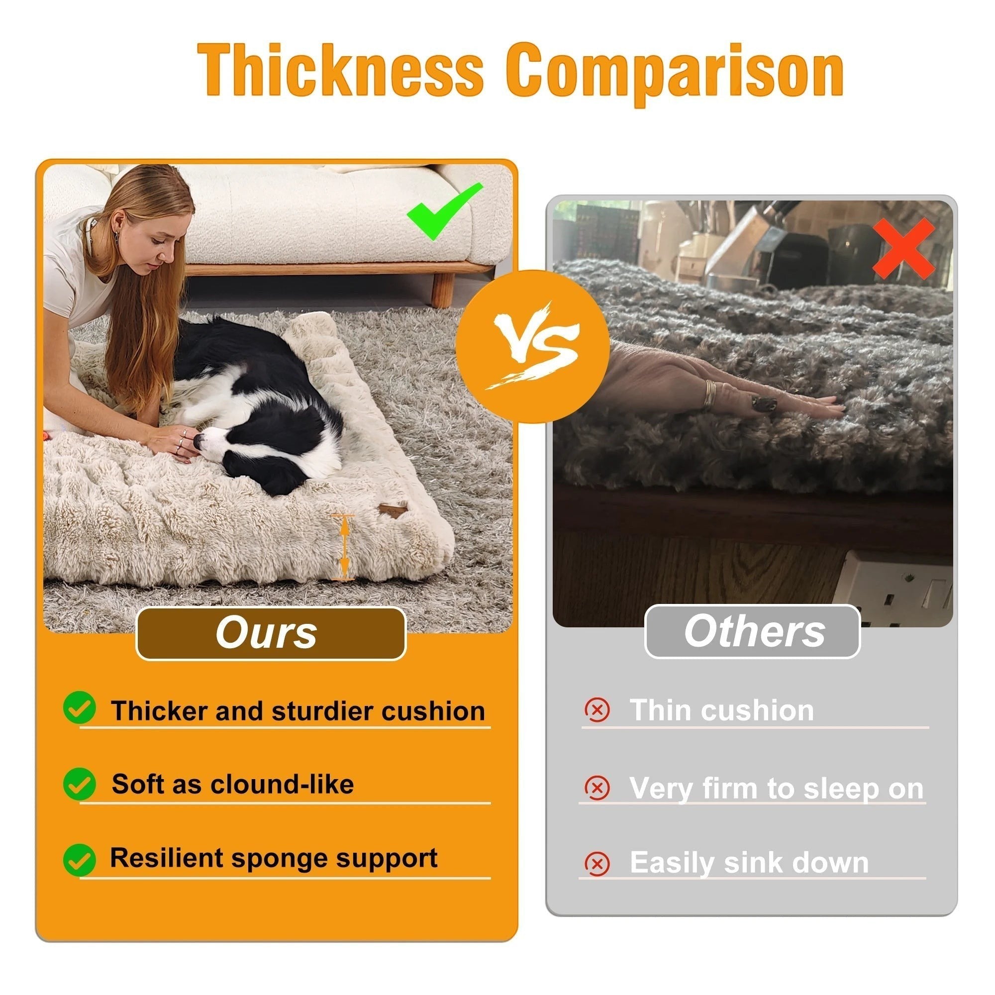 Mincy Pets Plush Dog Bed: Waterproof-Lined Foam Mat product photo.