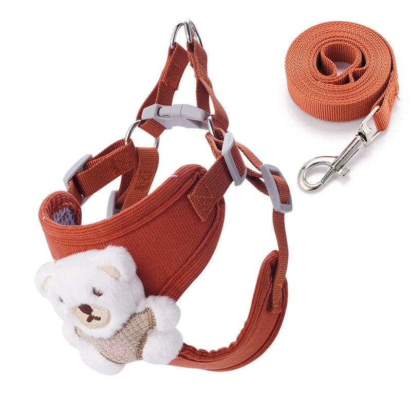 Pet Harness Vest Dogs Chest Strap Rope Reflective Dog Traction Rope Retractable for Small Dog Cat Traction Set Pet Accessories