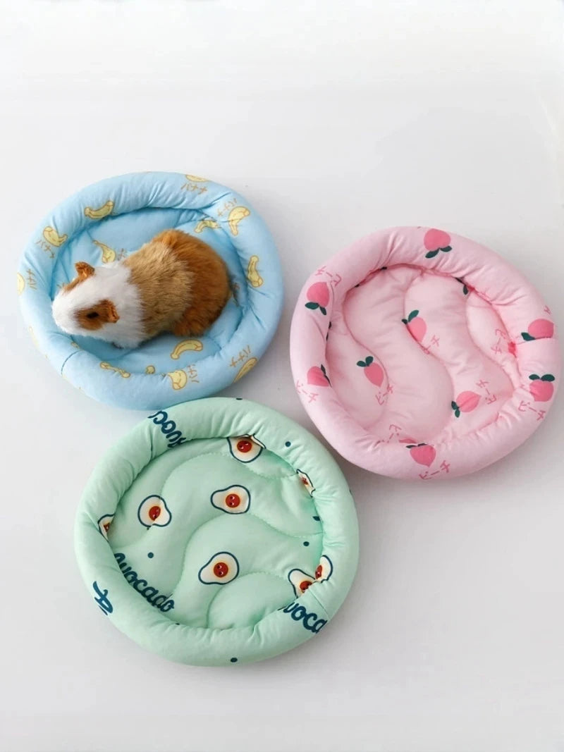 Circular Hamster Bed Comfortable Sleep Mat Pad for Hedgehog Squirrel Mice Rats Guinea Pig Chinchilla Small Animal Soft Cushion